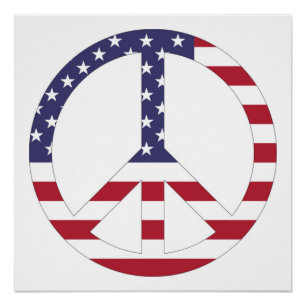 AMERICAN FLAG PEACE SIGN