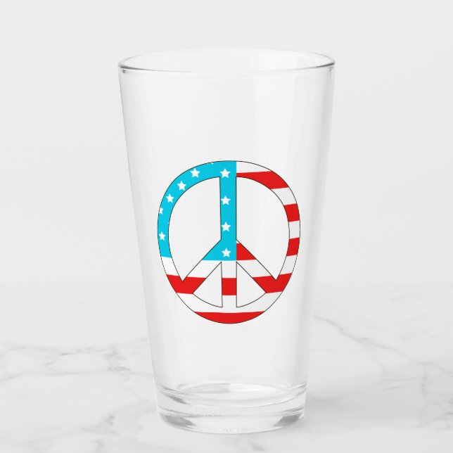 American Flag Peace Sign Glass (Front)