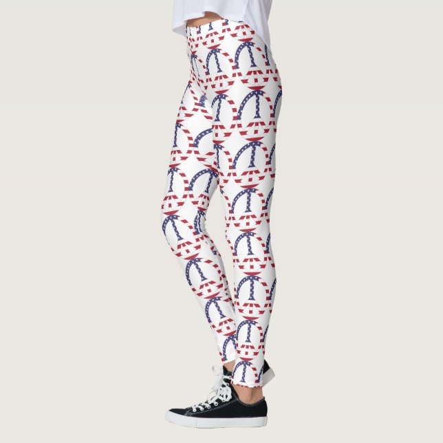 AMERICAN FLAG PEACE SIGN LEGGINGS (Left)