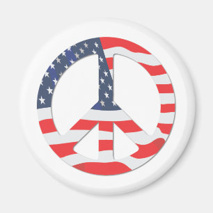 American Flag Peace Sign Magnet
