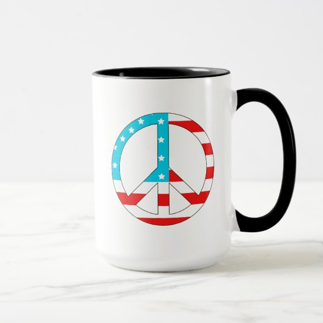 American Flag Peace Sign Mug (Right)