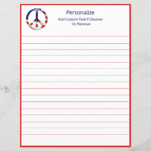 American Flag Peace Sign Symbol Personalised