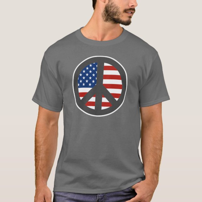 American Flag Peace Sign T-shirt (Front)