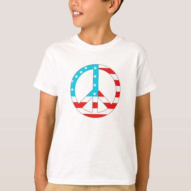 American Flag Peace Sign T-Shirt (Front)