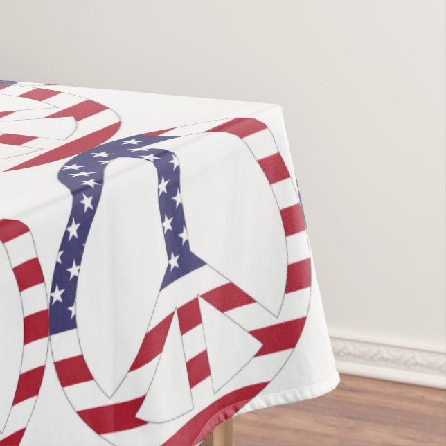 AMERICAN FLAG PEACE SIGN TABLECLOTH (In Situ)