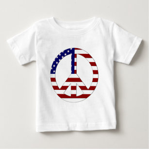 American Flag Peace sign USA Baby T-Shirt