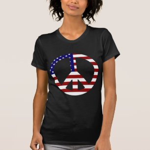 American Flag Peace sign USA T-Shirt