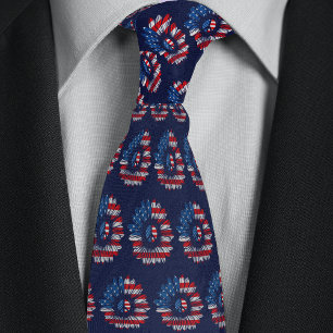 American Flag Peace Sunflower Tie