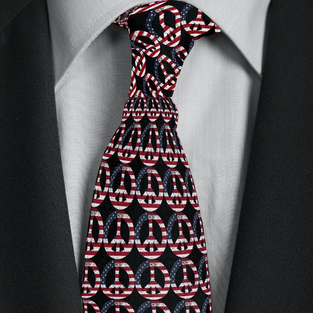American Flag Peace Symbol Tie (Creator Uploaded)