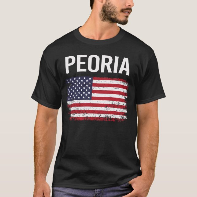 American Flag Peoria T-Shirt (Front)