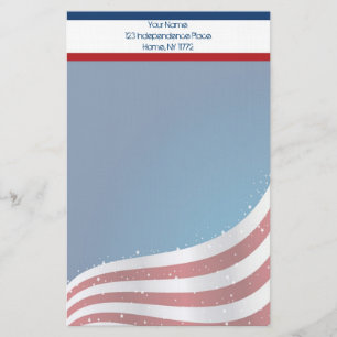 American Flag Personal Stationery