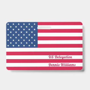 American Flag Personalised ID Badge