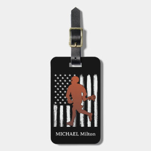 American Flag Personalised lacrosse Luggage Tag