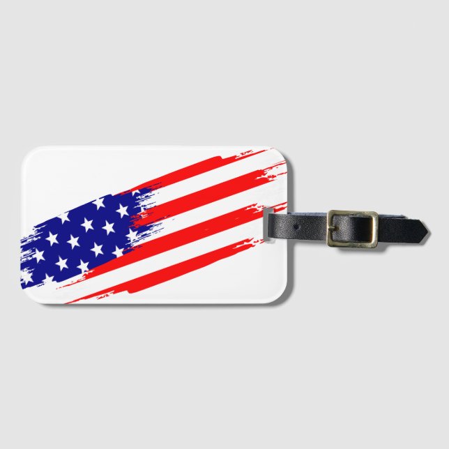 American Flag Personalised | Luggage Tag (Front Horizontal)