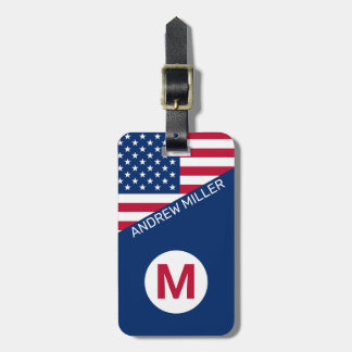 American Flag Personalised modern travel luggage  Tag