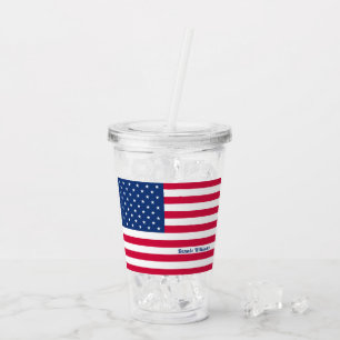 American Flag   Personalised Patriotic Acrylic Tumbler