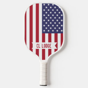 American flag personalised pickleball paddle