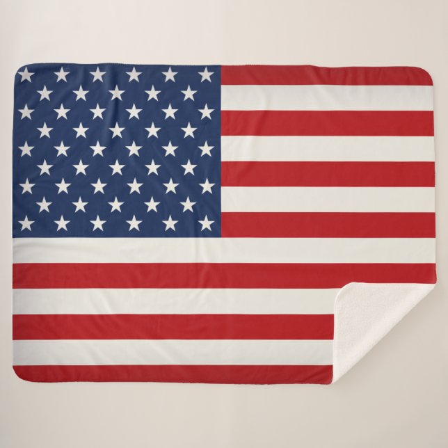 American Flag Personalised  Sherpa Blanket (Front (Horizontal))