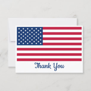 American Flag Personalised USA Military Thank You Card
