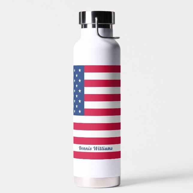 American Flag | Personalised Water Bottle (Left)