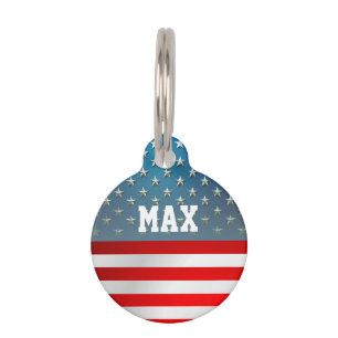 American Flag Pet Tag