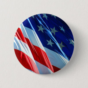American Flag Photo Button Pin