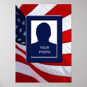 American Flag Photo Frame Print