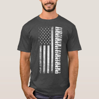 American Flag Piano Keys Pianist Player Music T-Shirt