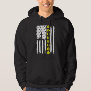 American Flag Pickleball Shirt, Pickleball Lover G Hoodie