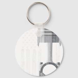 American Flag Piston Muscle Car 2 Key Ring