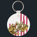 American Flag Piston Muscle Car 4 Key Ring<br><div class="desc">A stylish keychain featuring a vintage classic car design. A perfect accessory for car lovers and collectors. Great for everyday use or as a small and thoughtful gift for classic car enthusiasts.</div>