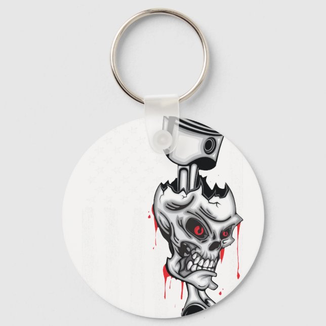 American Flag Piston Muscle Car 6 Key Ring (Front)