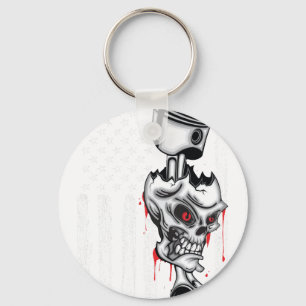 American Flag Piston Muscle Car vintage Key Ring