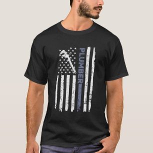 American Flag Plumbers Vintage Patriotic Plumber T-Shirt