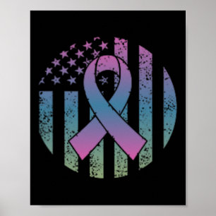 American Flag Pocket Metastatic Breast Cancer Awa  Poster