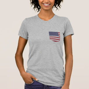 American Flag Pocket Tee Fake Pocket Design Shirt