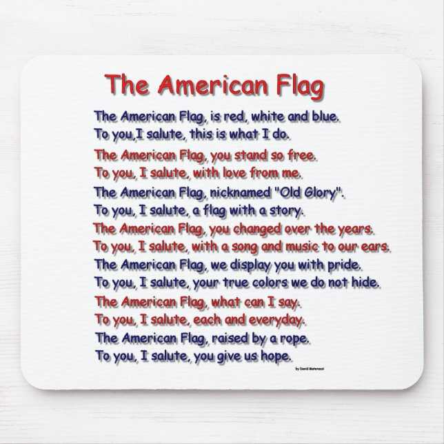 American Flag Poem Mousepad (Front)
