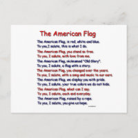 American Flag Poem Postcard