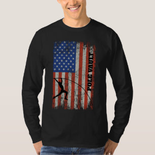 American Flag Pole Vault - Distressed Look Pole Va T-Shirt