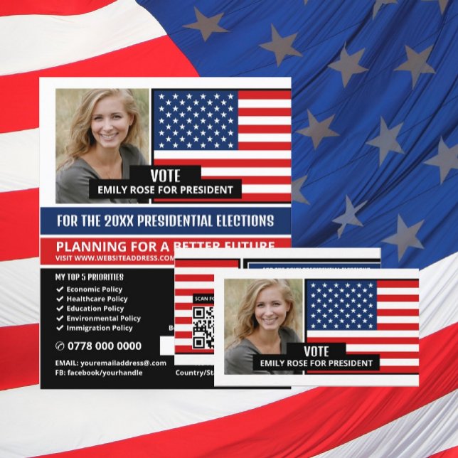 American Flag, Political Campaigner Advertising Flyer (Creator Uploaded)