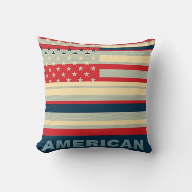 American Flag Pop Art 2 Cushion (Front)