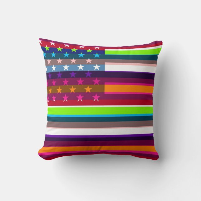 American Flag Pop Art 4 Cushion (Front)
