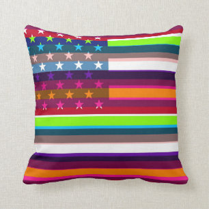 American Flag Pop Art 4 Cushion