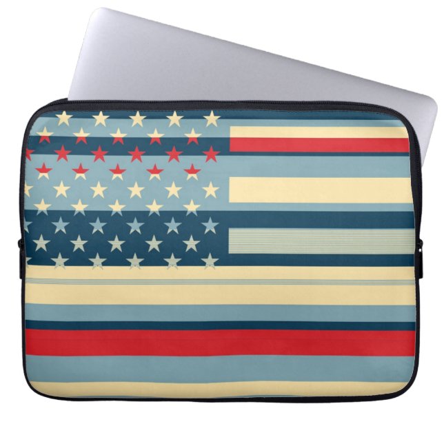American Flag Pop Art 5 Laptop Sleeve (Front)
