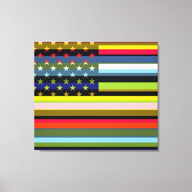American Flag Pop Art 6 Canvas Print (Front)