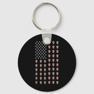 American Flag Popcorn Food Usa Patriotism Patriot Key Ring
