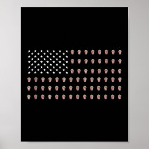 American Flag Popcorn Food Usa Patriotism Patriot Poster