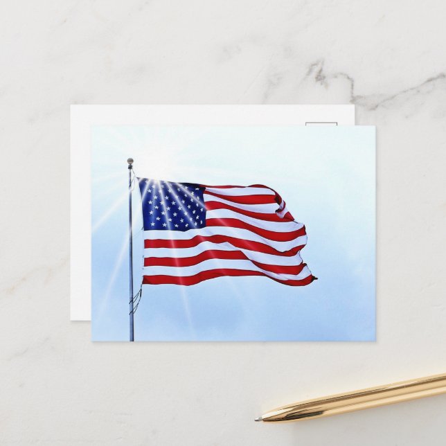 American Flag Post Card (Front/Back In Situ)