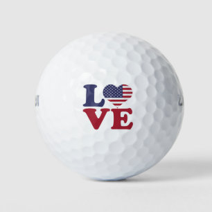 American Flag Post Card Golf Balls