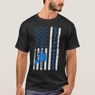 American Flag Postal Worker Delivery Mailman Postm T-Shirt